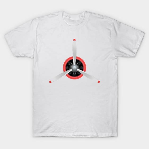 Airplane Propeller T-Shirt by Jetmike